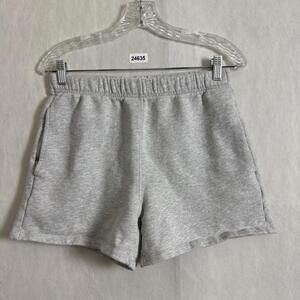 Mate The Label Women's Small Gray Organic Cotton 4" Inseam Fleece Pocket Shorts